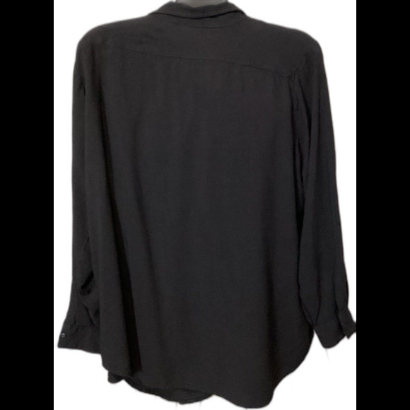 Collections ETC Blouse Top Women's Color Black Size XXL 100% Rayon Long Sleeve - Picture 2 of 6